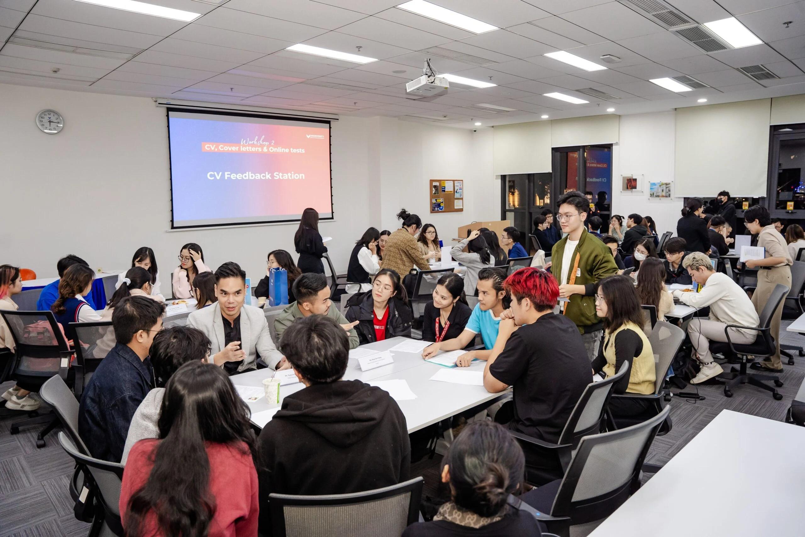 Students learning in a guided workshop at VinUni